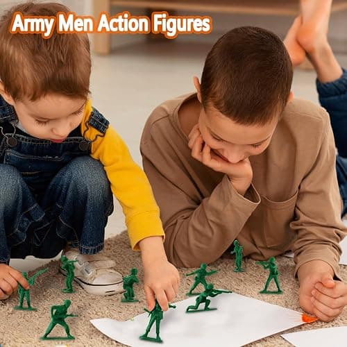 HAPTIME Toys for Boys, Toy Soldiers Set (50 pcs ) , Green Army Men Action Figures, Plastic Military Toys - Inspire Creative Play and Learning Adventures for Kids thumbnail 2