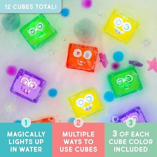 Glo Pals Water-Activated Light-Up Cubes for Sensory Play – 12 Pack thumbnail 3