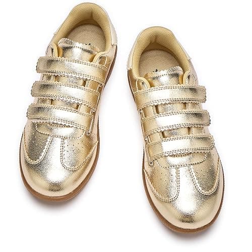 Teyiwow Sneakers for Women Lightweight Tennis Shoes Fashion Vegan Leather Hook & Loop Sneakers Non-Slip Walking Shoes thumbnail 3