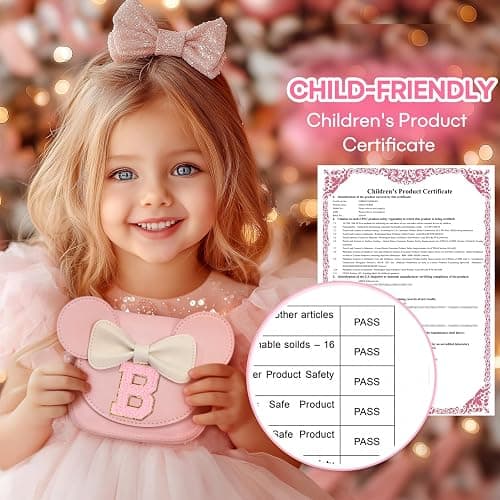 mibasies Toddler Purse Girl Gifts: Birthday Gifts for Girls 3-8 - Little Kids Gifts Mini Mouse Ears Bow Purse (Pink B) thumbnail 3