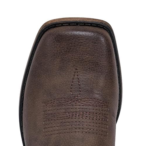 IUV Cowboy Boots For Women Square Toe Western Boots Mid Calf Cowgirl Boots Pull On Embroidered Brown Cowboy Boots - 4.5 - Dark Brown thumbnail 3