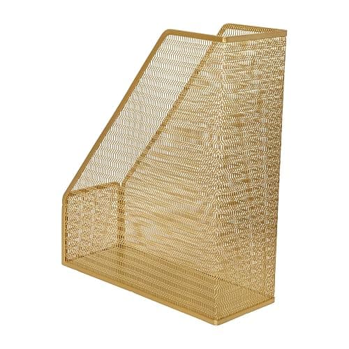 Martha Stewart Ryder Gold Mesh Metal Single Slot Magazine File Holder, Desktop Organizer, 9.75 x 3.75 x 11.5 thumbnail 8