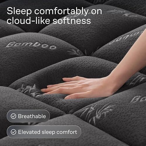 Niagara Sleep Solution Ultra Soft Twin XL Size Mattress Topper - Rayon Derived from Bamboo Pillow Top Mattress Pad for Back Pain Relief - Naturally Cooling for Hot Sleepers, Dark Gray thumbnail 2