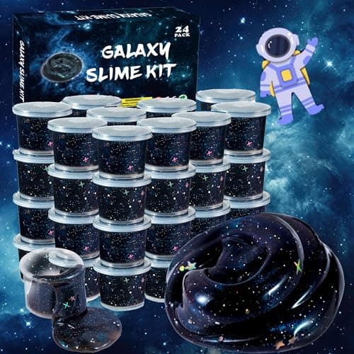 24 Pack Galaxy Slime-Multi Colored Sensory Putty,Party Favors for Kids, Non Sticky,Safe for Girls and Boys Classroom Reward,Stress Relief Toy, Party Supplies thumbnail 6
