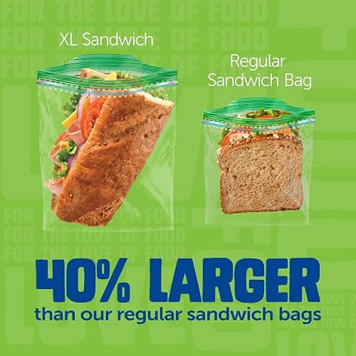 Ziploc 175 Count Sandwich and Snack Bags with EasyGuide Texture, Plastic Storage Bags with Grip 'n Seal Technology thumbnail 4
