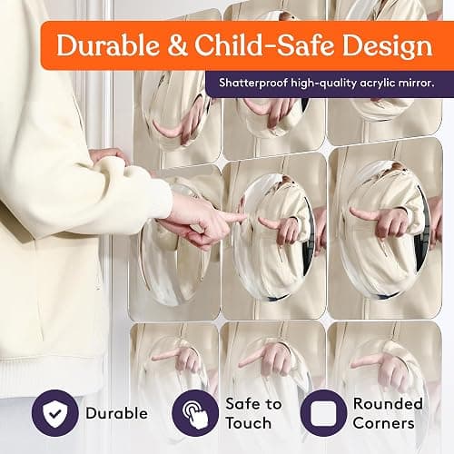 Special Supplies Sensory Bubble Wall Mirror - Interactive Acrylic Mirrors for Wall Decoration and Sensory Toys for Kids Classroom or Home -Sensory Room Decor -Visual, Tactile Stimulation (9 Pk) thumbnail 5