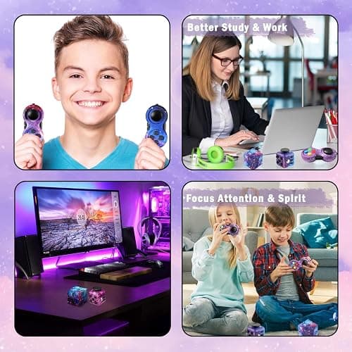 3 Pcs Fidget Toys, Fidget Toys For Kids, Fidget Cube, Infinity Cube, For Adults & Kids, Silent Plastic Fidgets With Multiple Manipulation Features thumbnail 7