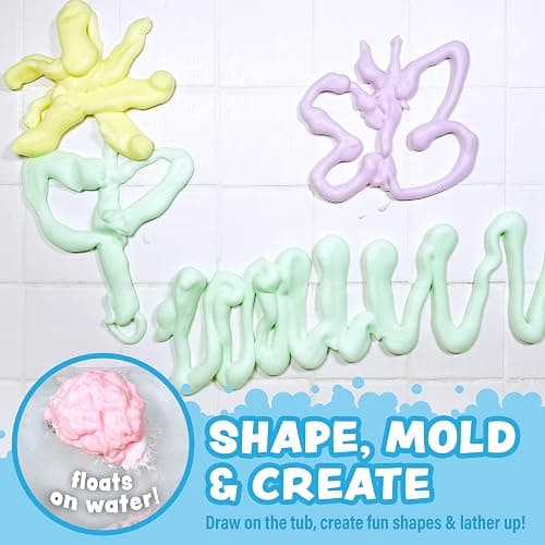 Tub Works® Fluffy Foam Soap, Variety 6 Pack | Shape, Mold & Create Bath Art with Soft Bath Foam for Kids | Gentle, Cleansing Kids Bath Soap | Easy-to-Use Spray Nozzles | Fruity, Fun Bath Colors thumbnail 3