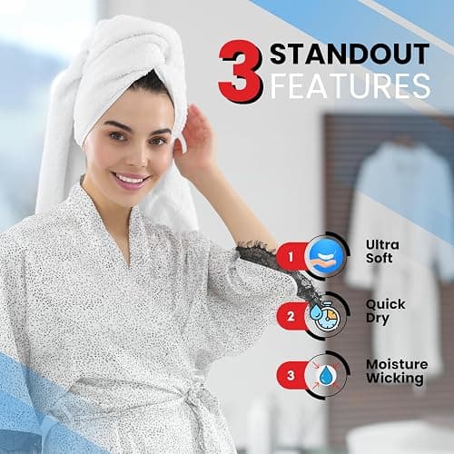 Infinitee Xclusives 100% Cotton Luxury Bath Towels Set of 2 (27x54 Inches), Soft, Absorbent, Quick Dry, Perfect Towels for Bathroom, Gym, Spa & Hotel |Brilliant White| - Bath Towels - 2 pack - Brilliant White thumbnail 5