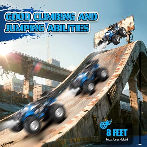 Barlisam Remote Control Car, All-Terrain Remote Control Truck for Boys, Headlight, 1:20, 10KM/H, 2.4GHZ, Speed-Friendly, Sturdy, Rechargeable RC Cars for Boys 4-7 8-12 Christmas, Beginner, Kids 6-12+ thumbnail 5