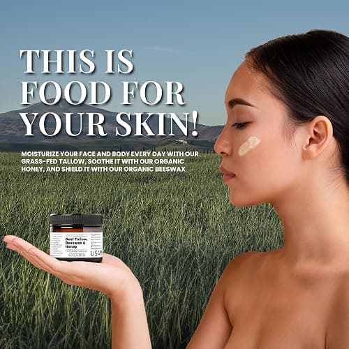 Santa Cruz Paleo, Beef Tallow, Beeswax & Honey Face Moisturizer, Organic, Unscented Grassfed Beef Tallow Skin Care, Sunscreen Free, Non Comedogenic Face & Body Moisturizer for Sensitive Skin, 2 Oz thumbnail 2