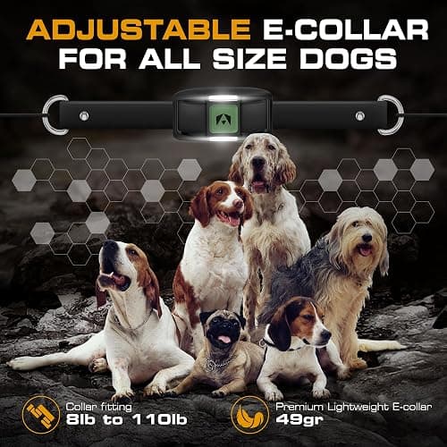 INVIROX Training Collar for Large Dog X2 [Spark K9] 124 Levels with Remote 1100yd Range, Night-Light Mode for Medium Dogs IP67 Waterproof Training Collar for Dogs thumbnail 8