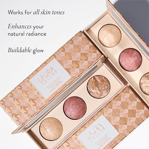 LAURA GELLER NEW YORK Geller's Greatest Lift-n-Glow Baked Trio Palette - Highlighter, Blush, Bronzer - All Skin Tones thumbnail 3