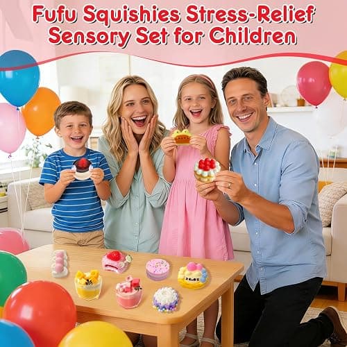 Taba a Squishy 10Pack, Ultra-Realistic Dessert Cookies & Cake Squeeze Toys FuFu Sticky Squishy Food Texture Stress Relief Sensory Gift for Kids, Teens & Adults Party Favors, Birthday Gift, Easter Gift thumbnail 3