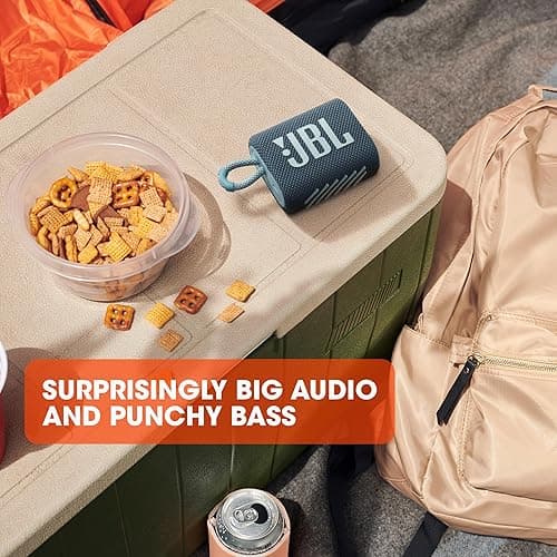 JBL Go 3 - Portable Mini Bluetooth Speaker, big audio and punchy bass, IP67 waterproof and dustproof, 5 hours of playtime, speaker for home, outdoor and travel (Blue) thumbnail 4