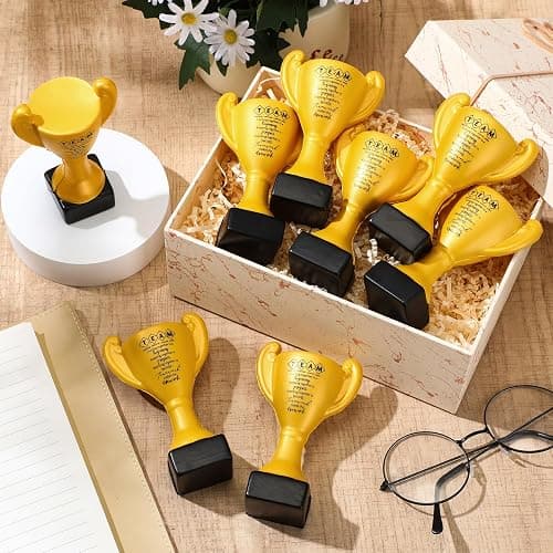 Gemscream 12 Pcs Relief Stress Appreciation Gift for Team, Employee Squeeze Trophy Inspirational Mini Trophy Stress Ball Bulk Recognition Award for Coworker Staff Team Office Business thumbnail 2