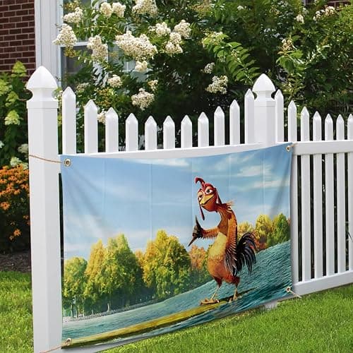 Chicken Flag Funny Poster Durable Man Cave Wall Flag with 4 Brass Grommets 3x5 Feet Tapestry for College Dorm Room Decor,Outdoor,Bedroom, Parties gifts, travel, filming,events,festivals.. high-resolution banner thumbnail 6