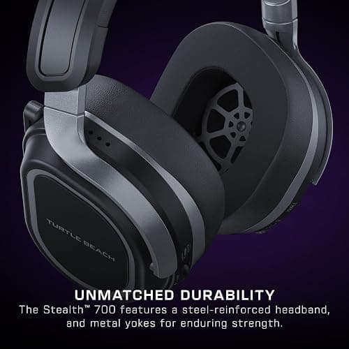 Turtle Beach Stealth 700 Gen 3 Wireless Multiplatform Amplified Gaming Headset for Xbox Series X|S, Xbox One, PC, PS5, Mobile – 60mm Drivers, AI Noise-Cancelling Mic, Bluetooth, 80-Hr Battery – Black thumbnail 8