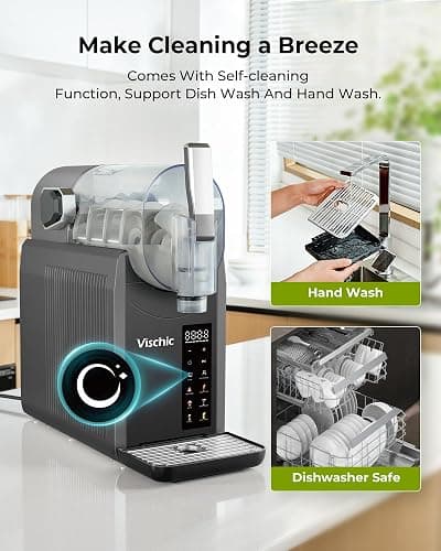 Vischic Slushie Machine: Slushy Machine for Home Use with 7 Preset Programs & Auto Cleaning Function, Frozen Drink Maker Easy to Make Slush Margarita Frappés Cocktail & More, 4H Fresh (Premium Grey) thumbnail 5