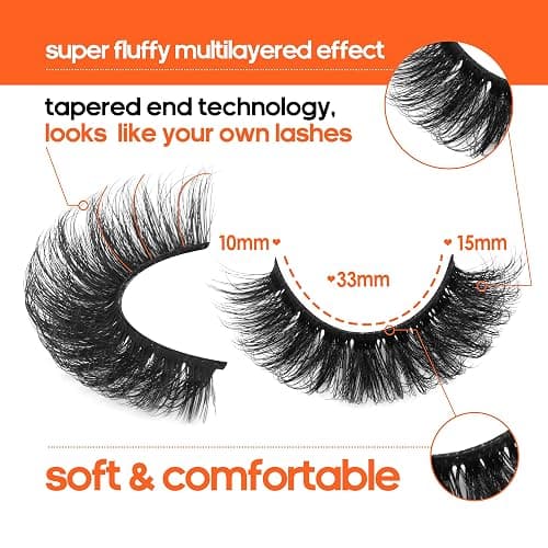 JIMIRE Mink Lashes Natural Fluffy False Eyelashes Volume Wispy 15MM Thick Fake Lashes Look Like Eyelash Extensions Pestañas 7 Pairs Pack thumbnail 2