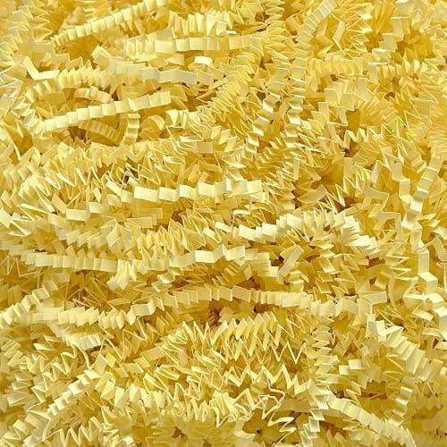 Corlcol 1LB Crinkle Paper Shred Filler for Gift Box Bag and Basket On Holidays(Light Yellow) - Image 1