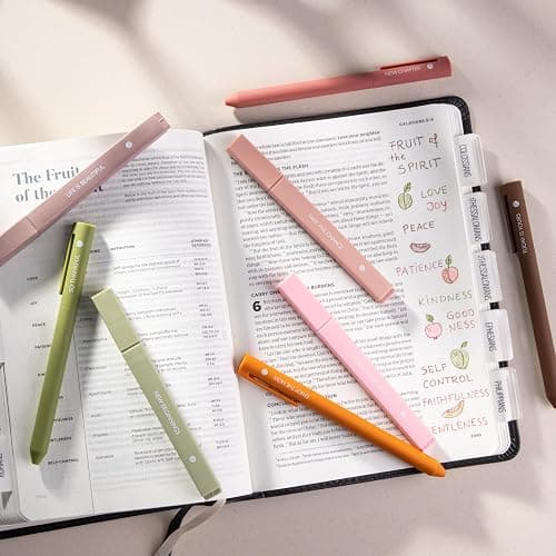 DIVERSEBEE Aesthetic Highlighters and Gel Pens, Earthy Bible Highlighters No Bleed, 8 Pack Assorted Colors Cute Journaling Pens, Bible Study Supplies (Dreams) thumbnail 4