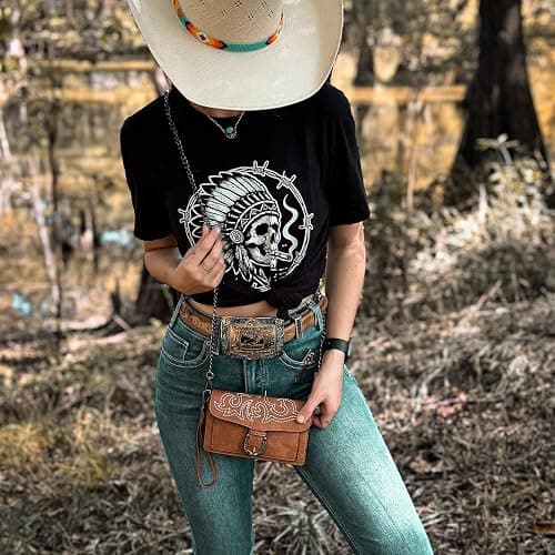 Montana West Small Crossbody Purse with Chain Strap Western Designer Clutch and Handbags for Women thumbnail 2