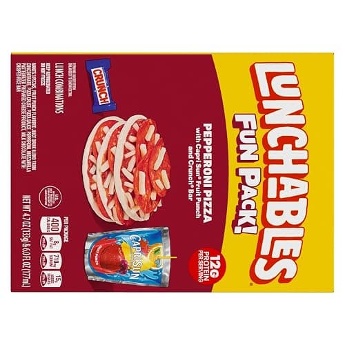 Lunchables Pepperoni Pizza with Capri Sun Fruit Punch and Crunch Bar Fun Pack, 4.7 oz & 6 fl oz Package thumbnail 9