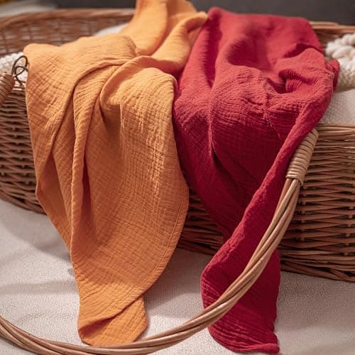 Muslin Receiving Blankets, Neutral Blanket Swaddling for Newborn Boys and Girls, 5 Pack Breathable and Skin-Friendly Swaddle Wrap for Infant Baby (Fresh Colors) thumbnail 6