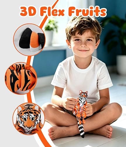 GemmiCho 3D Printed Animal, 6.7" Articulated 3D Printed Tiger Toy, Tiger Figurines Fidget Toys, 3D Printed Toys for Stress Relief, Flexible Animals Fidget Desk Decor (Tiger) thumbnail 3