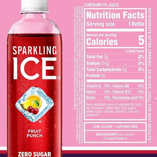 Sparkling Ice Pink Variety Pack, Flavored Sparkling Water, Zero Sugar, and Vitamins and Antioxidants, 17 fl oz, 12 count (Black Cherry, Peach Nectarine, Coconut Pineapple, Fruit Punch) thumbnail 9