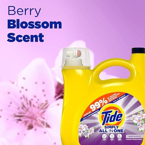 Tide Simply Clean & Fresh Liquid Laundry Detergent, Berry Blossom Scent, 89 loads, 117 fl oz thumbnail 3