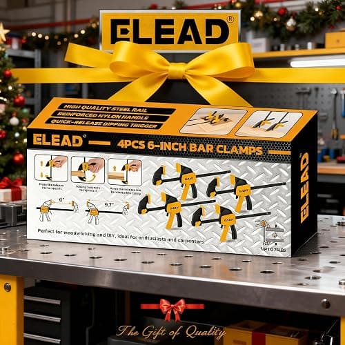 6" Mini Bar Clamps for Woodworking, 4-Piece One-Handed F Clamp/Spreader, 75LBS Load Limit Wood Clamp, Quick Release Grip Clamps for Table Wood Working, Light-duty Tools thumbnail 2