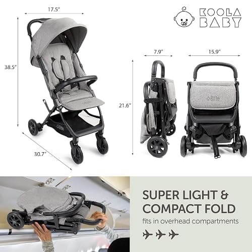 Lightweight Travel Stroller for Baby & Toddlers - Easy Fold & Compact Stroller with Canopy, Storage Basket, Multi-Position Recline & Convenient One-Hand Fold (Grey) thumbnail 2