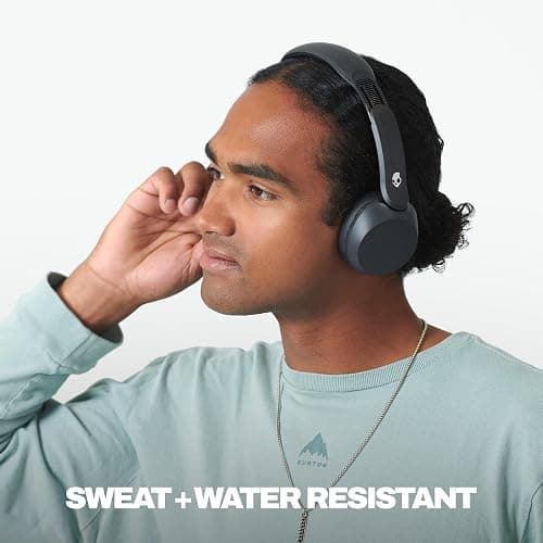 Skullcandy Icon 180 Wireless On-Ear Bluetooth Headphones, Up to 50 Hours Battery, Lightweight and Travel Ready, Secure Fit, Sweat and Water Resistant, Microphone iPhone Android - True Black thumbnail 3