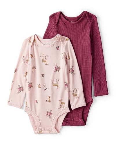 Carter's baby-girls Purelysoft 2-pack Long Sleeve Bodysuit - Image 1