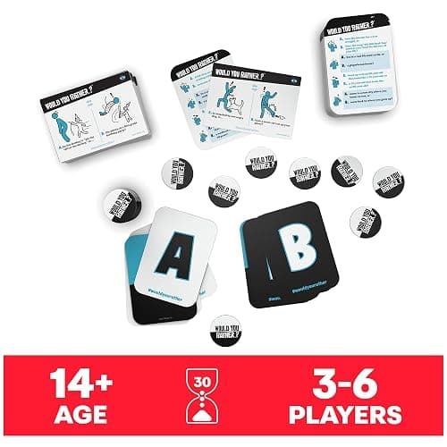 Spin Master Games, Would You Rather? Funny Party Card Game for College, Friendsgiving, Birthdays, & More, for Teens & Adults, 3-6 Players, for Ages 14 & Up thumbnail 2