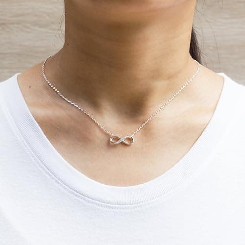 Philip Jones Silver Plated Infinity Pendant Necklace Created with Zircondia® Crystals thumbnail 2