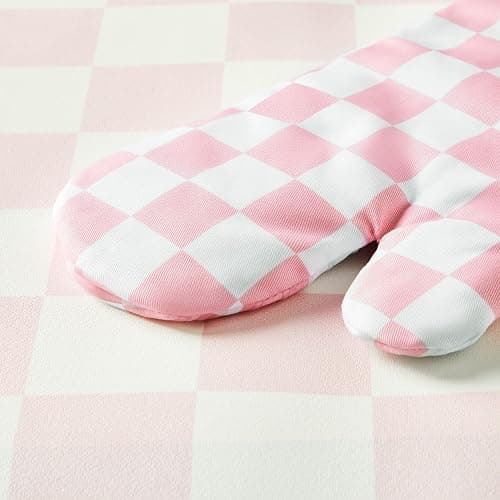 Ohocut Pink Checkered Oven Mitts Heat Resistant, Vintage Retro Checkerboard Cute Oven Mitts, Non-Slip Silicone Kitchen Gloves 1 Pair 7''x13'' thumbnail 6