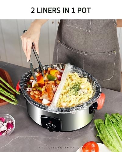 Syntus Slow Cooker Liners, 30 Count Cooking Bags Large Size Disposable Pot Liners Plastic Bags, Fit 3QT to 8QT for Slow Cooker Cooking Trays, 13"x 21", 30 Liners thumbnail 2