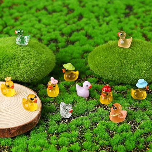80 Pcs Mini Resin Ducks, Tiny Duck Animals Figures to Hide Plastic Glitter Little Ducks Glow in The Dark for Fairy Garden Dollhouse Miniature Landscape Fish Tank Aquarium Decor thumbnail 2