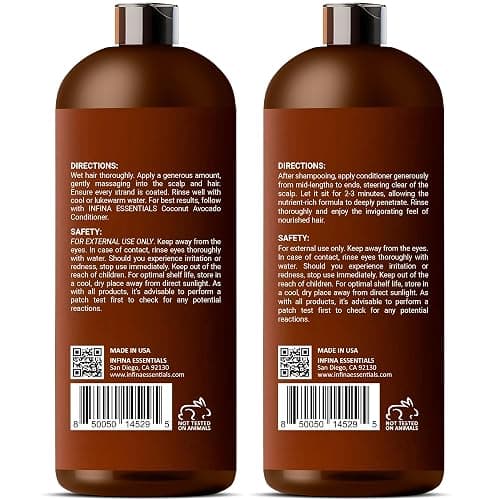 Apple Cider Vinegar Shampoo and Conditioner Set Sulfate Free for Men & Women - Itchy Scalp Shampoo w/Moisturizing Coconut Avocado Conditioner - Loc Shampoo and Conditioner for Dreads, 16 fl oz each thumbnail 9