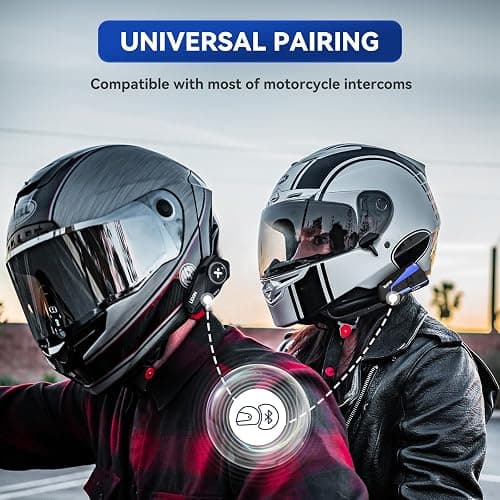 LEXIN G2P Motorcycle Helmet Bluetooth Headset, Group Intercom Communication Systems, FM Radio/ 6 Shells/Universal Pairing/Private Talk/Noise Cancellation, Fit for Snowmobile/ATV, 2 Pack thumbnail 8