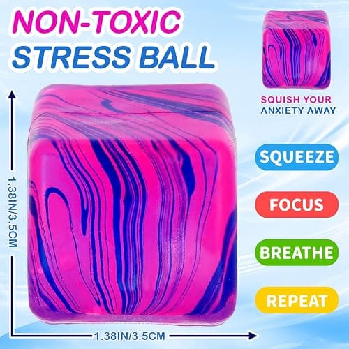 Squishy Fidget Toys Stress Cube, 1.38"*1.38" Stress Balls for Kids Adults Stress Relief, Ice Squishy Cube Sugar Balls, Sensory Toys for Kids with Autism an danxiety Disorder(Purple) thumbnail 2