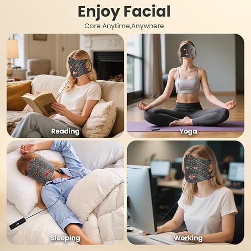 gelpal 7-1 Colors LED Facial Skin Care Mask,Red Light Mask for Face, Cordless Led Silicone Face Mask Light,Salon or Home,Black. thumbnail 3