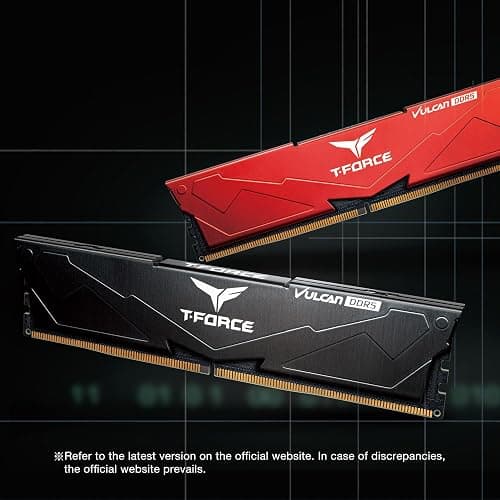 TEAMGROUP T-Force Vulcan DDR5 32GB (2x16GB) 6000MHz (PC5-48000) CL38 Intel XMP 3.0 & AMD Expo Compatible Desktop Memory Module Ram Red FLRD532G6000HC38JDC01 thumbnail 5