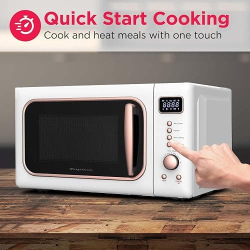 FRIGIDAIRE EMW788RETRO 0.7 cu. ft. Retro Microwave, White-RoseGold thumbnail 4