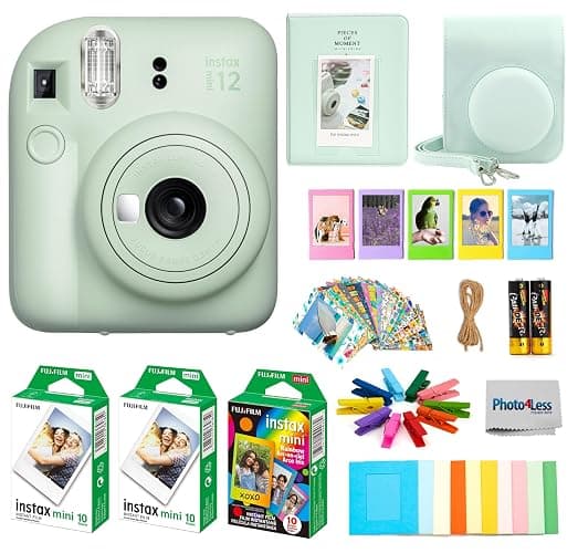 Fujifilm Instax Mini 12 Instant Film Camera Bundle with Accessories (Mint Green) - Image 1