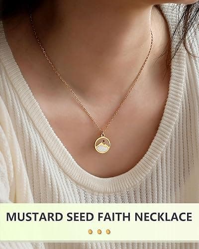 Eryuor Silver/Gold Moving Mountains-Mustard Seed Faith Necklace for Women Teens thumbnail 2