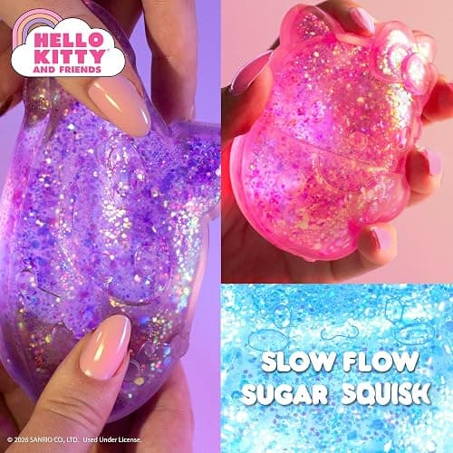 Horizon Group USA Slimygloop Gelli Gels, Hello Kitty & Friends 3 Pack | Slow-Flow Glitter Squishy Sensory Toys, Squeeze Stress Ball for Kids and Teens, Satisfying Sugar Squish Fidget thumbnail 4